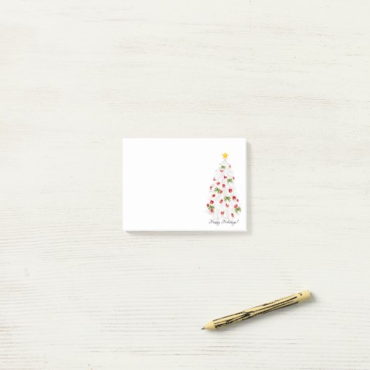 prettige feestdagen kerstboomadvertentie post-it® notes (Op bureau)