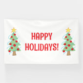 Prettige feestdagen Kerstboombanner Spandoek (Horizontaal)