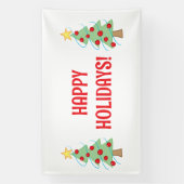 Prettige feestdagen Kerstboombanner Spandoek (Verticaal)