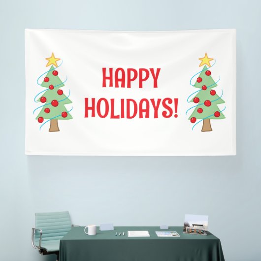 Prettige feestdagen Kerstboombanner Spandoek (Beurs)