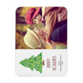 prettige feestdagen kerstboomfoto magneet (Verticaal)