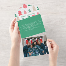 prettige feestdagen kerstboompatroonpatroon Kaart