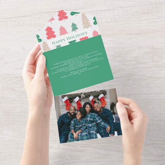 prettige feestdagen kerstboompatroonpatroon Kaart (Afscheurbaar)