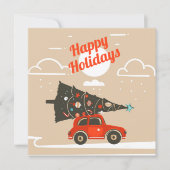 prettige feestdagen kerstboomplatte Kaart (Voorkant)