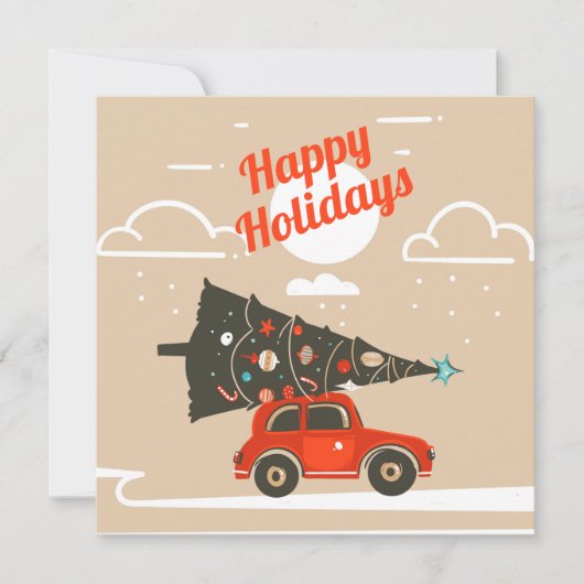 prettige feestdagen kerstboomplatte Kaart (Voorkant)