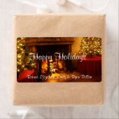 prettige feestdagen kerstboomwijn etiket (Insitu)