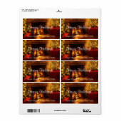 prettige feestdagen kerstboomwijn etiket (Full Sheet)