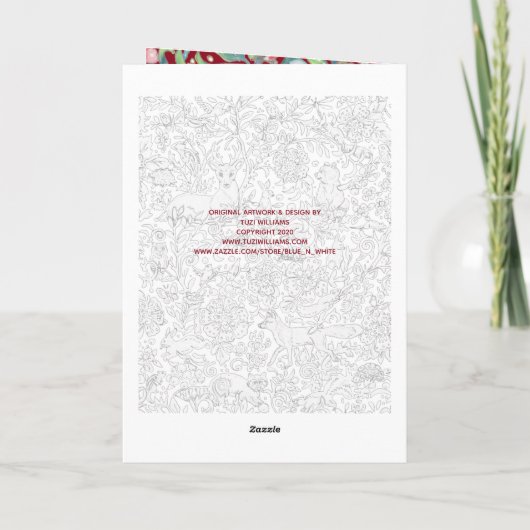 Prettige feestdagen Kerstbos Dieren Bourgondië (Achterkant)