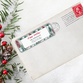 Prettige feestdagen Kerstbos Etiket