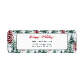 Prettige feestdagen Kerstbos Etiket (Voorkant)