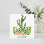 Prettige feestdagen Kerstcactus groet Kaart (Staand voorkant)