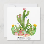 Prettige feestdagen Kerstcactus groet Kaart (Voorkant)