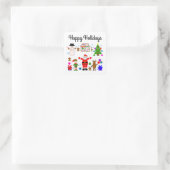 prettige feestdagen kerstcadeau met 1-2 stickers (Tas)