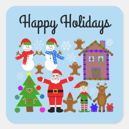 prettige feestdagen kerstcadeau met 2-2 stickers (Voorkant)