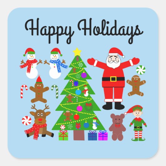 prettige feestdagen kerstcadeau met 3-2 stickers (Voorkant)