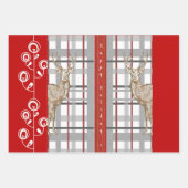 prettige feestdagen kerstcadeaubladen inpakpapier vel (Voorkant)