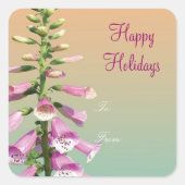 prettige feestdagen kerstcadeaubonetiketten. vierkante sticker (Voorkant)