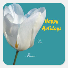 prettige feestdagen kerstcadeaubonetiketten. vierkante sticker