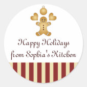 prettige feestdagen kerstcadeaulabel ronde sticker (Voorkant)