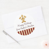 prettige feestdagen kerstcadeaulabel ronde sticker (Envelop)