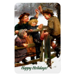 prettige feestdagen.  kerstcadeautjes magneet