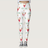 prettige feestdagen kerstcocktail leggings (Voorkant)