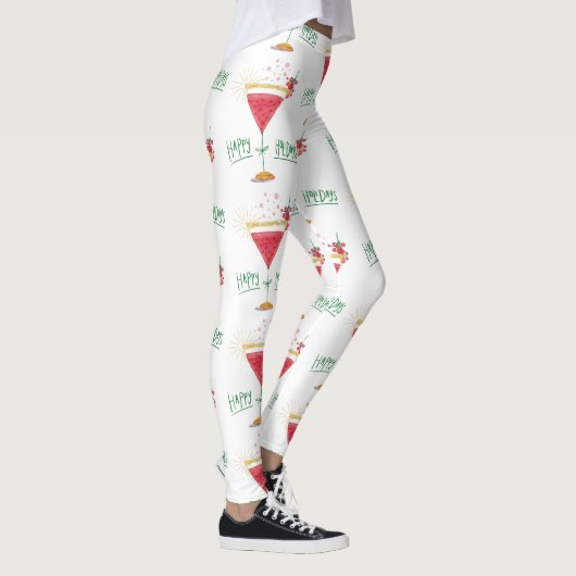 prettige feestdagen kerstcocktail leggings (Rechts)