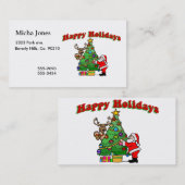 prettige feestdagen kerstdecoratie visitekaartje (Voorkant / Achterkant)