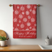 Prettige feestdagen Kerstdecoraties gepersonalisee Theedoek