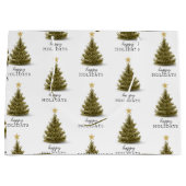 Prettige feestdagen Kerstdennenboom Groot Cadeauzakje (Voorkant)