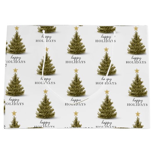 Prettige feestdagen Kerstdennenboom Groot Cadeauzakje (Voorkant)