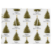 Prettige feestdagen Kerstdennenboom Groot Cadeauzakje (Achterkant)