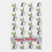 prettige feestdagen kerstegel theedoek (Verticaal)