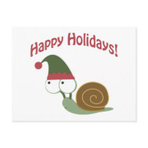 prettige feestdagen kerstelf met een spoelslak