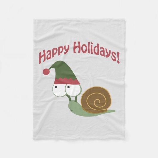 prettige feestdagen kerstelf met een spoelslak fleece deken (Voorkant)
