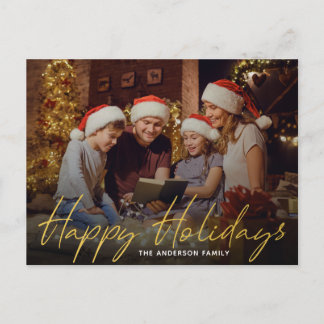 prettige feestdagen kerstfamilie foto briefkaart