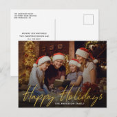 prettige feestdagen kerstfamilie foto briefkaart (Voorkant / Achterkant)