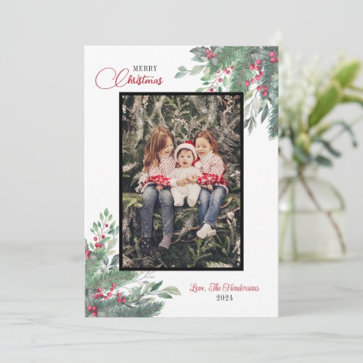 Prettige feestdagen Kerstfeest Afbeelding Wenskaar Kaart (Staand voorkant)