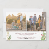 Prettige feestdagen Kerstfeest Donkerrood Script 3 Feestdagenkaart (Achterkant)