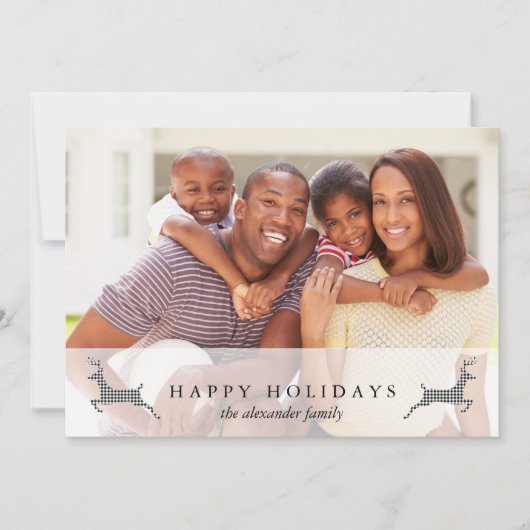 Prettige feestdagen Kerstfeest rustieke herten fot Feestdagenkaart (Voorkant)