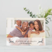 Prettige feestdagen Kerstfeest rustieke herten fot Feestdagenkaart (Staand voorkant)