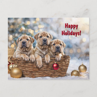 Prettige feestdagen Kerstfeest Schattigee Shar-pei