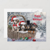 Prettige feestdagen Kerstfeest Schattigee teckel P (Voorkant / Achterkant)