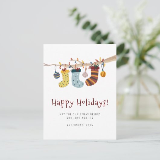 prettige feestdagen kerstfeest Sokken Briefkaart (Staand voorkant)