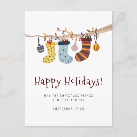 prettige feestdagen kerstfeest Sokken Briefkaart (Voorkant)