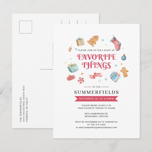 prettige feestdagen kerstfeest uitnodiging briefkaart (Voorkant / Achterkant)