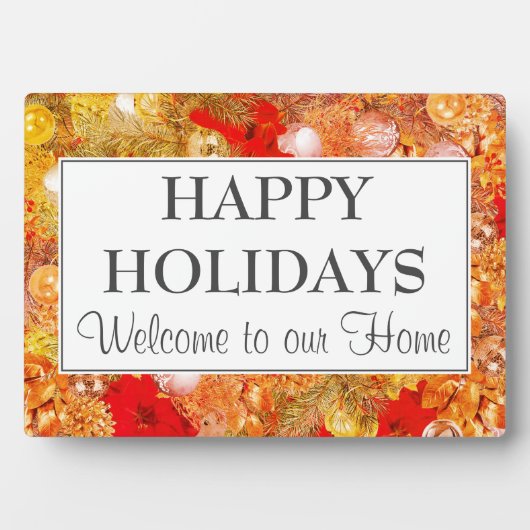 prettige feestdagen Kerstfeest Welkom Fotoplaat (voorkant)
