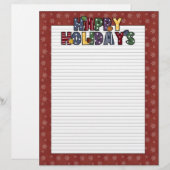 prettige feestdagen kerstfeestbriefje (Voorkant / Achterkant)