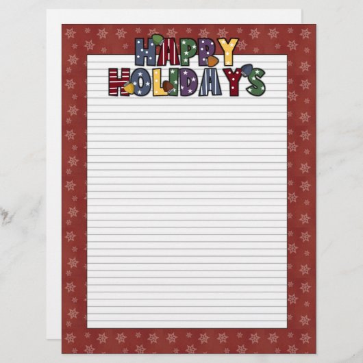 prettige feestdagen kerstfeestbriefje (Voorkant / Achterkant)