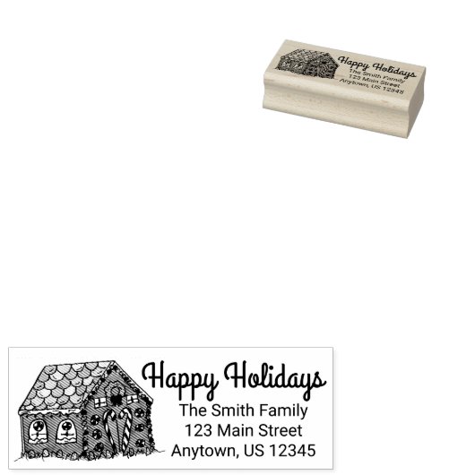 prettige feestdagen kerstfeestdag in Gingerbrood Rubberstempel (Gestempeld)